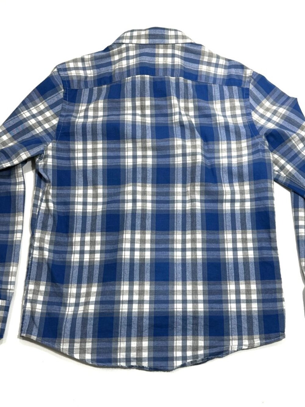 UNTUCKit Mens Large Slim Fit Blue Gray Plaid Button Front Shirt Cotton Casual - Picture 13 of 16